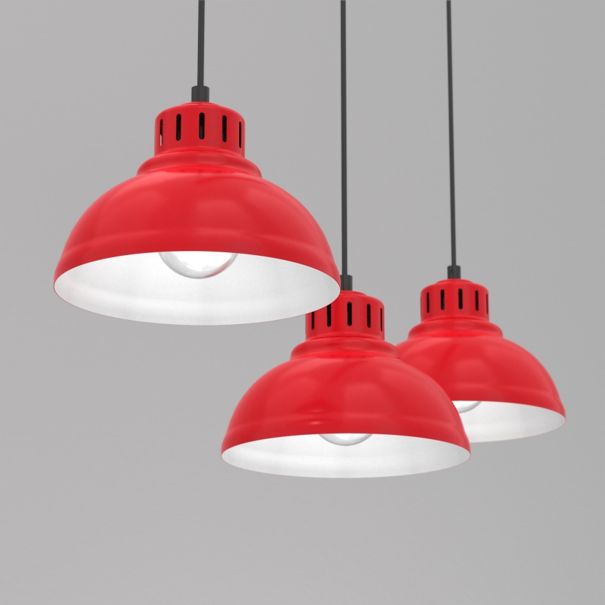 Chandelier on a string SVEN 3xE27/15W/230V red