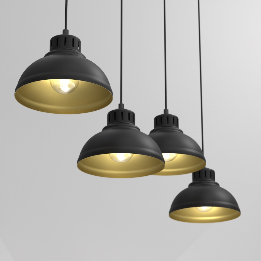 Chandelier on a string SVEN 4xE27/15W/230V black/gold