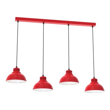 Chandelier on a string SVEN 4xE27/15W/230V red