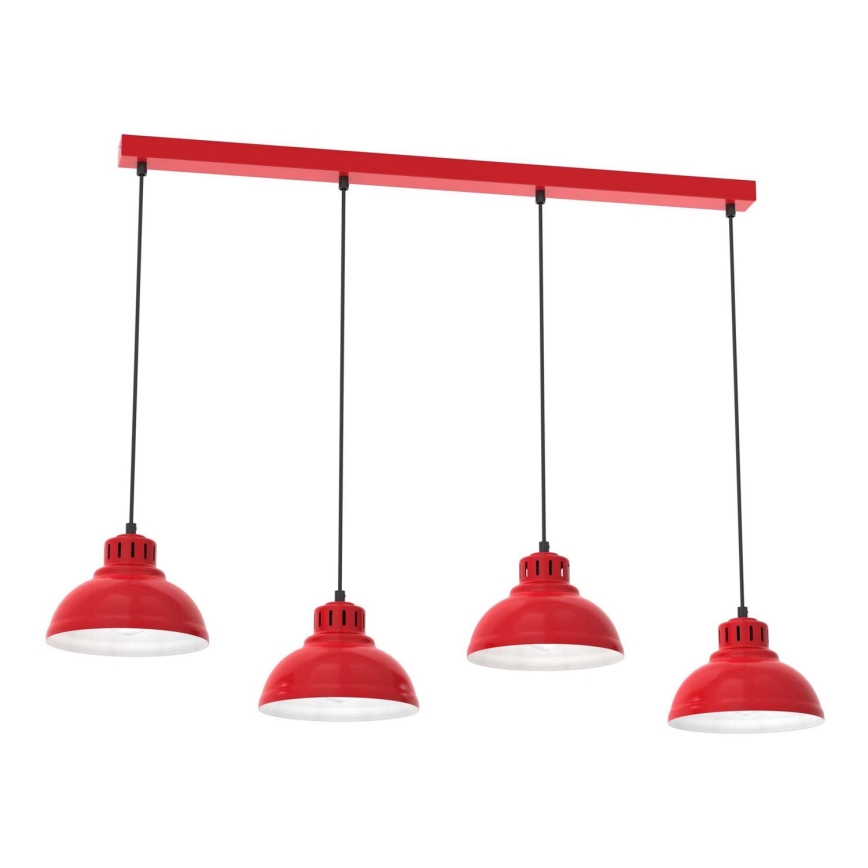 Chandelier on a string SVEN 4xE27/15W/230V red