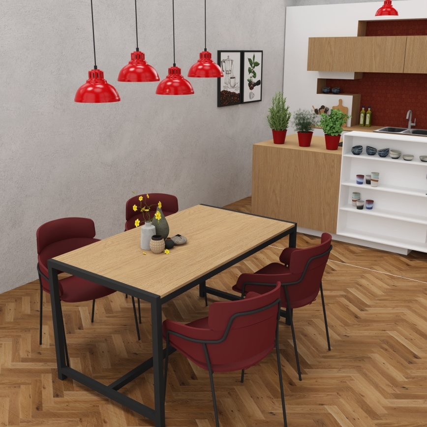 Chandelier on a string SVEN 4xE27/15W/230V red