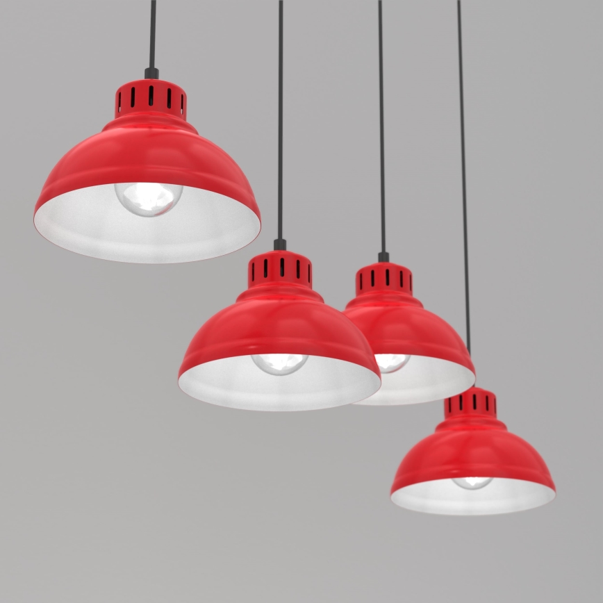Chandelier on a string SVEN 4xE27/15W/230V red