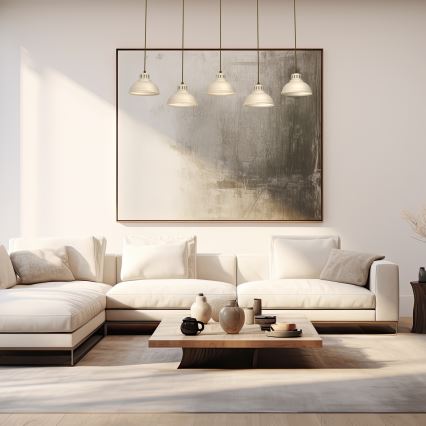 Chandelier on a string SVEN 5xE27/15W/230V beige