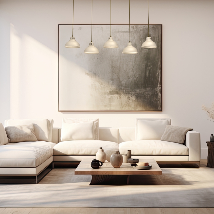Chandelier on a string SVEN 5xE27/15W/230V beige
