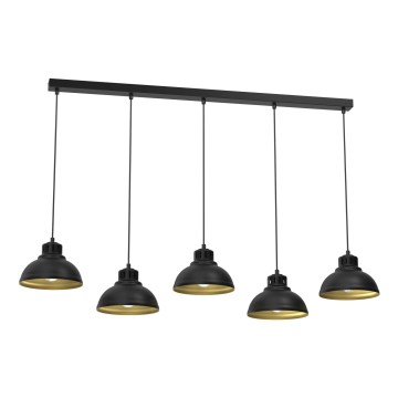 Chandelier on a string SVEN 5xE27/15W/230V black/gold