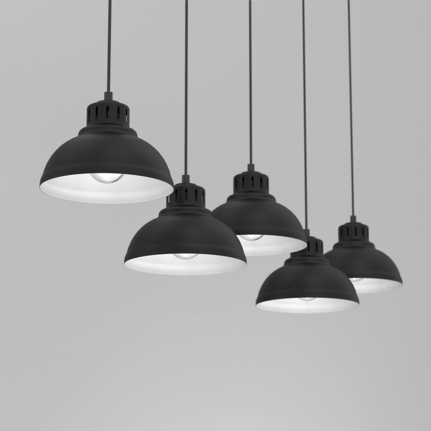 Chandelier on a string SVEN 5xE27/15W/230V black