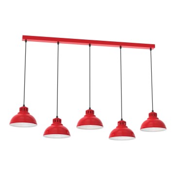 Chandelier on a string SVEN 5xE27/15W/230V red