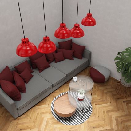 Chandelier on a string SVEN 5xE27/15W/230V red