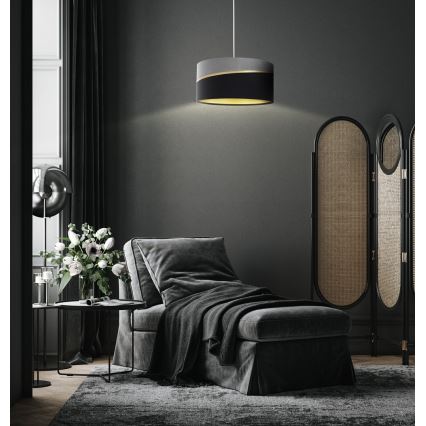 Chandelier on a string SWING 1xE27/60W/230V black/grey/gold