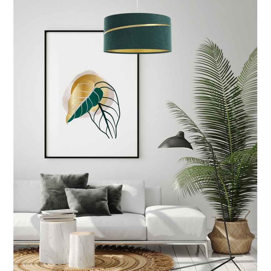 Chandelier on a string SWING 1xE27/60W/230V green/gold