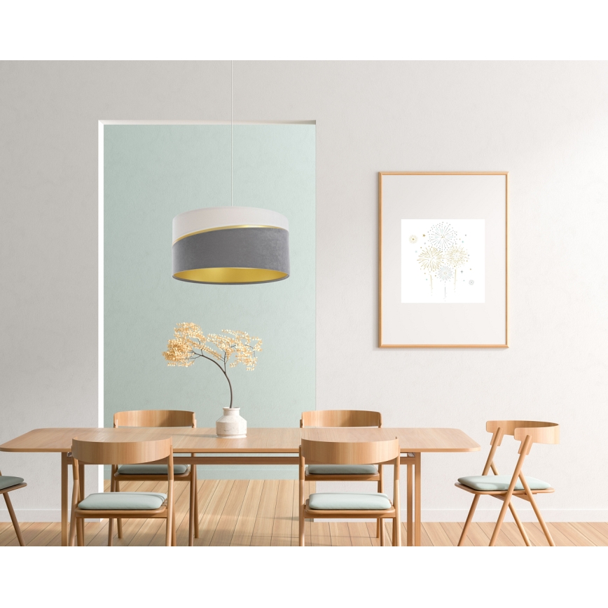 Chandelier on a string SWING 1xE27/60W/230V grey/white/gold