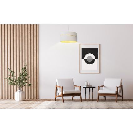 Chandelier on a string SWING 1xE27/60W/230V white/gold