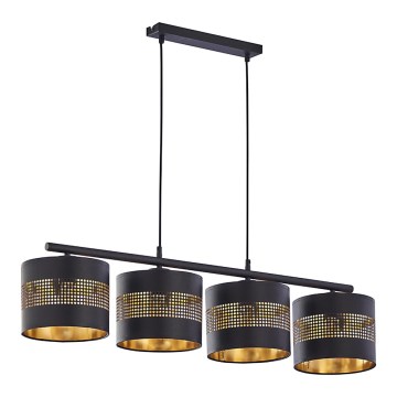 Chandelier on a string TAGO 4xE27/15W/230V black/gold