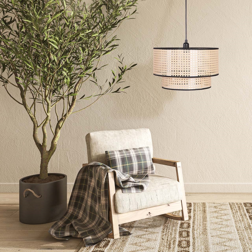 Chandelier on a string TAKARA 1xE27/20W/230V d. 40 cm beige