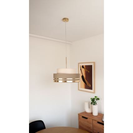 Chandelier on a string TAMI 1xE27/60W/230V beige/brown/gold