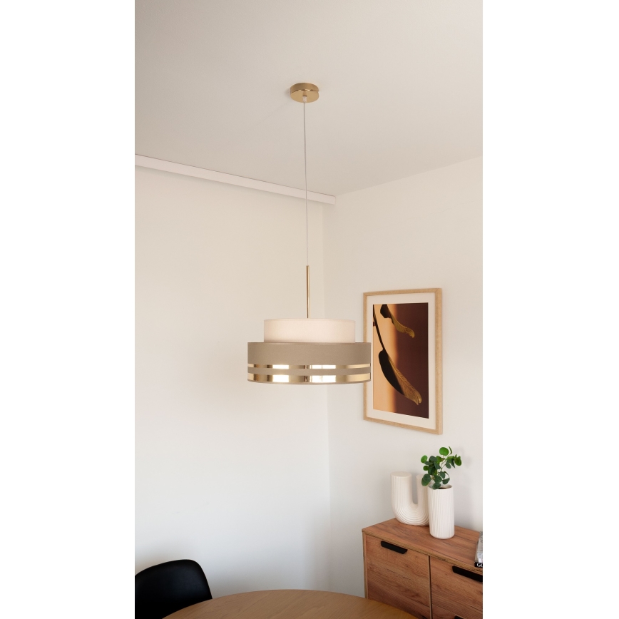 Chandelier on a string TAMI 1xE27/60W/230V beige/brown/gold