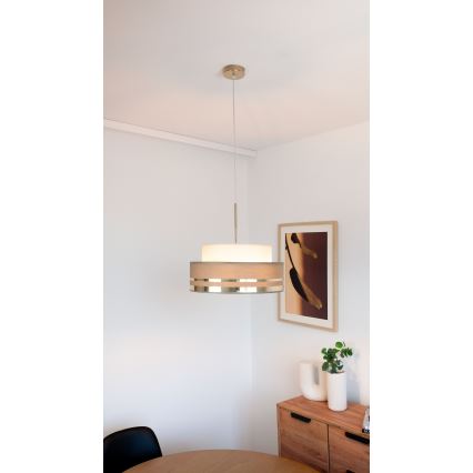 Chandelier on a string TAMI 1xE27/60W/230V beige/brown/gold