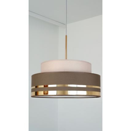 Chandelier on a string TAMI 1xE27/60W/230V beige/brown/gold