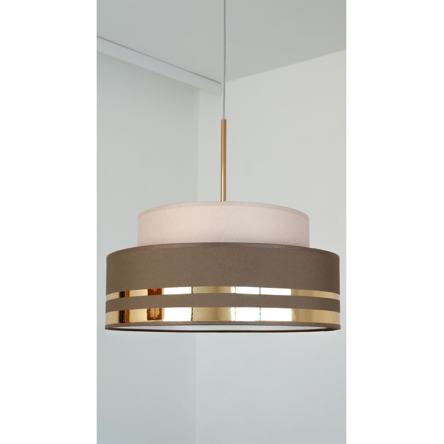 Chandelier on a string TAMI 1xE27/60W/230V beige/brown/gold