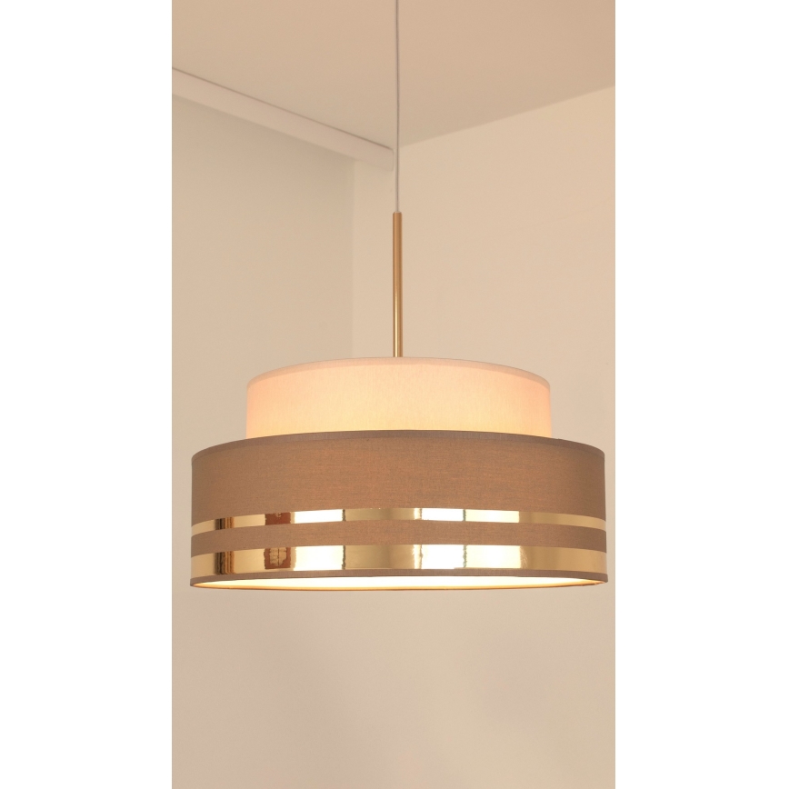 Chandelier on a string TAMI 1xE27/60W/230V beige/brown/gold