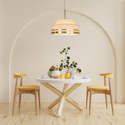 Chandelier on a string TAMI 1xE27/60W/230V beige/gold
