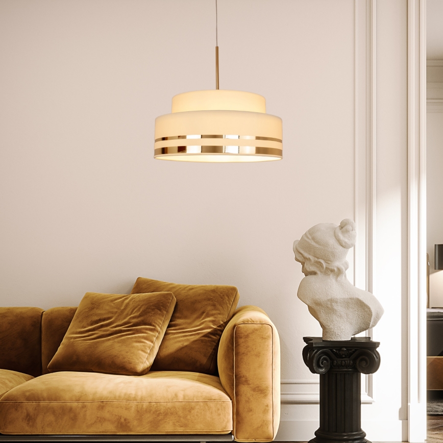Chandelier on a string TAMI 1xE27/60W/230V beige/gold