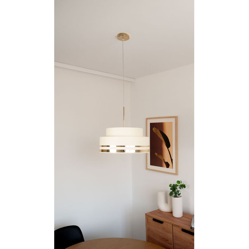 Chandelier on a string TAMI 1xE27/60W/230V beige/gold