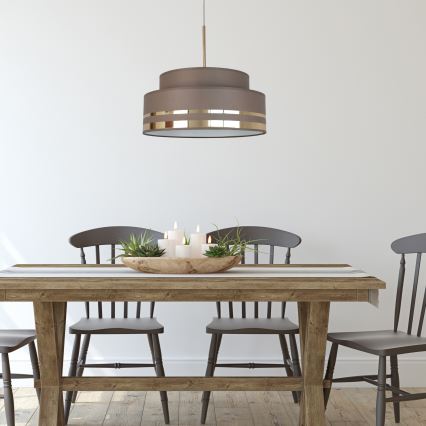 Chandelier on a string TAMI 1xE27/60W/230V brown/gold
