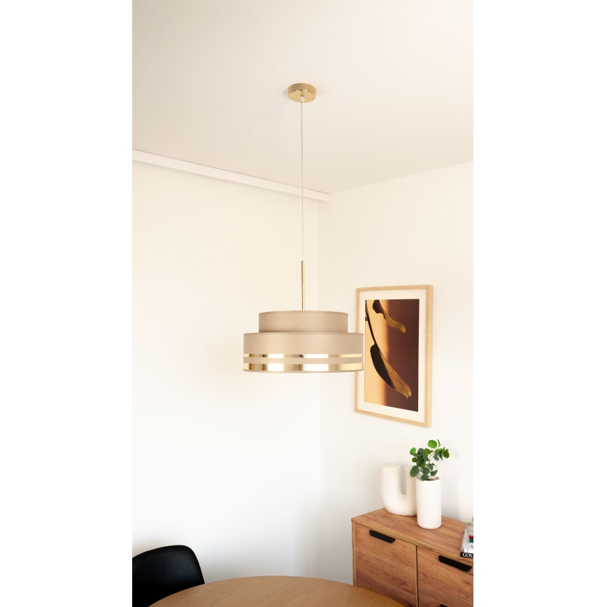 Chandelier on a string TAMI 1xE27/60W/230V brown/gold