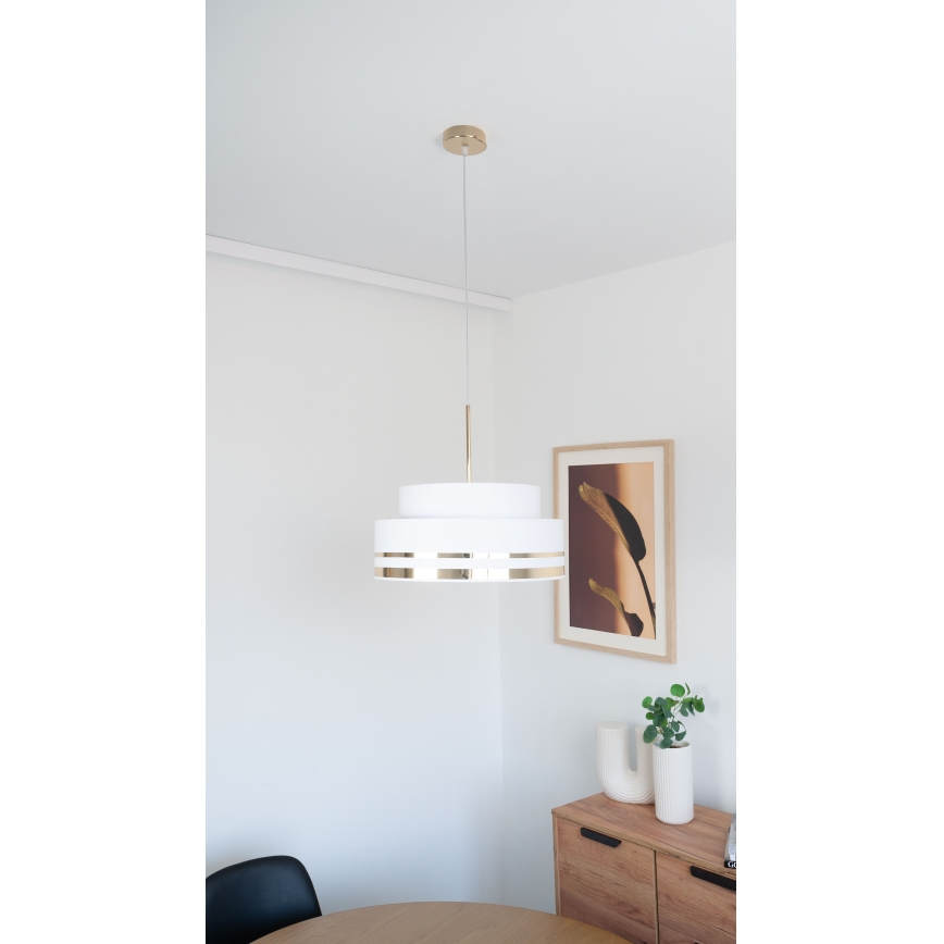 Chandelier on a string TAMI 1xE27/60W/230V creamy/gold