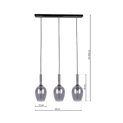 Chandelier on a string TANGO 3xE14/40W/230V black