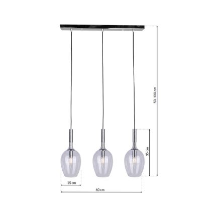 Chandelier on a string TANGO 3xE14/40W/230V clear