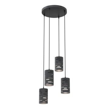 Chandelier on a string TANK 4xE27/15W/230V black