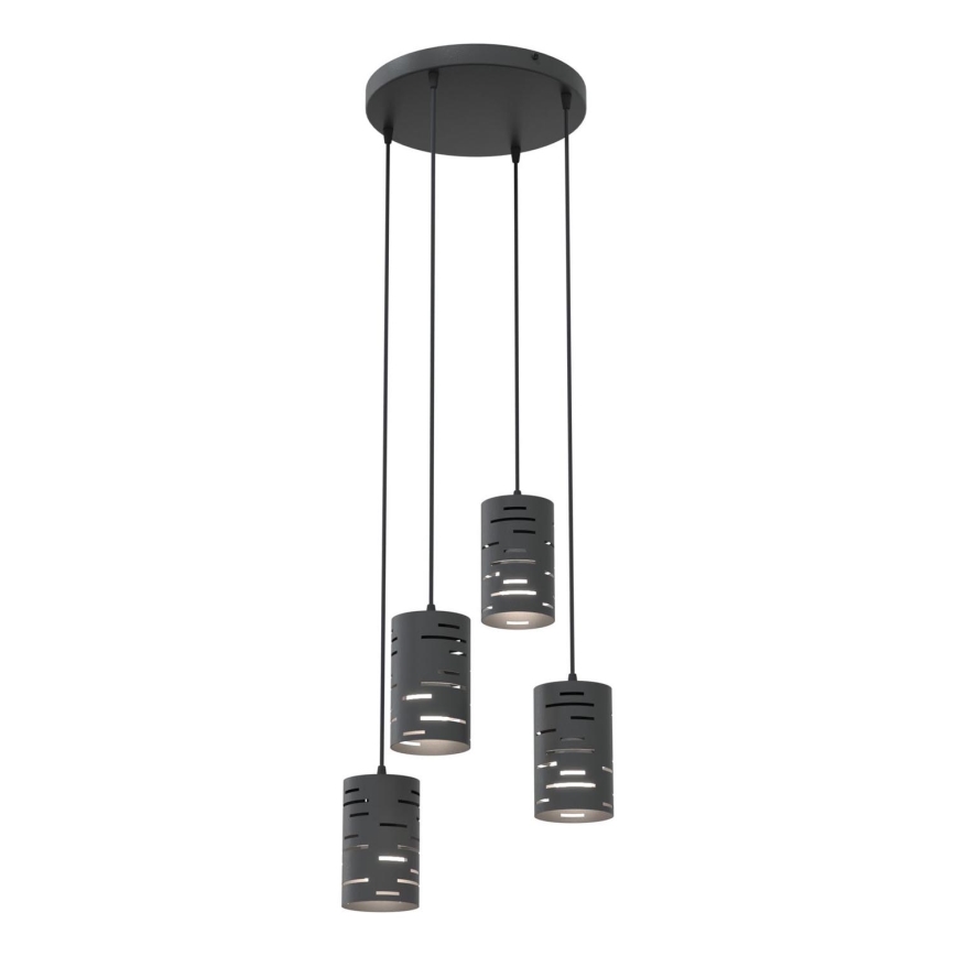 Chandelier on a string TANK 4xE27/15W/230V black