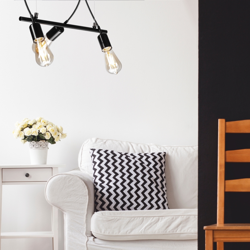 Chandelier on a string TARO 3xE27/60W/230V black