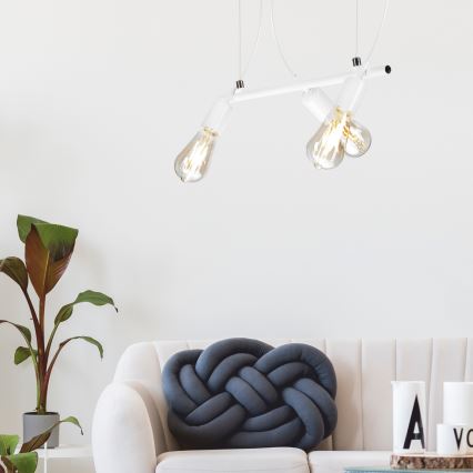 Chandelier on a string TARO 3xE27/60W/230V white