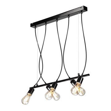 Chandelier on a string TARO 5xE27/60W/230V black