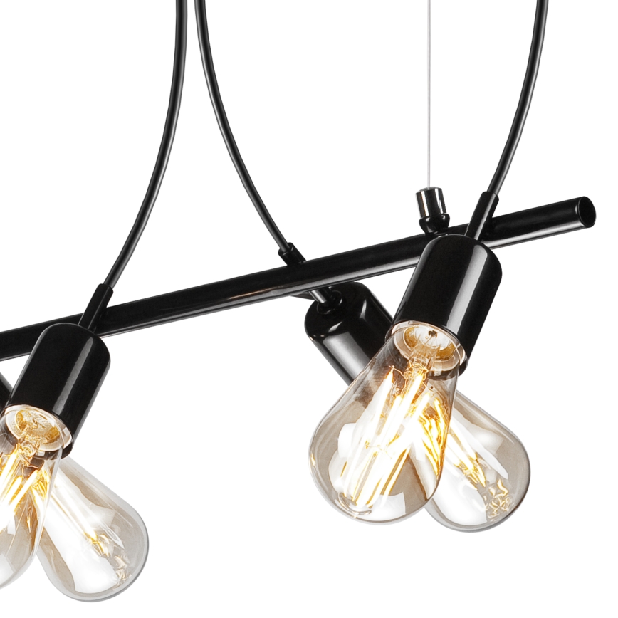 Chandelier on a string TARO 5xE27/60W/230V black