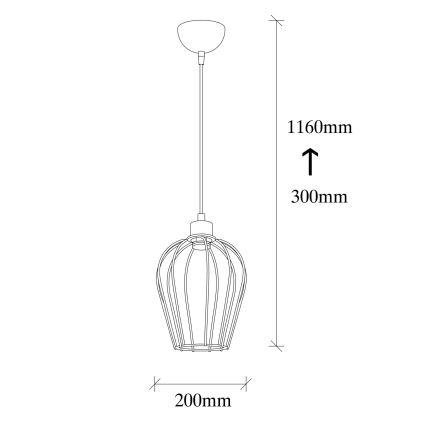 Chandelier on a string TEL 1xE27/40W/230V