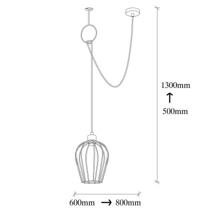 Chandelier on a string TEL 1xE27/40W/230V