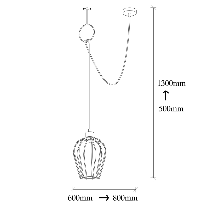 Chandelier on a string TEL 1xE27/40W/230V