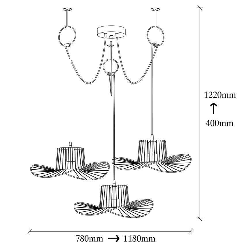 Chandelier on a string TEL 3xE27/40W/230V spider
