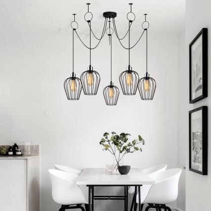 Chandelier on a string TEL 5xE27/40W/230V spider