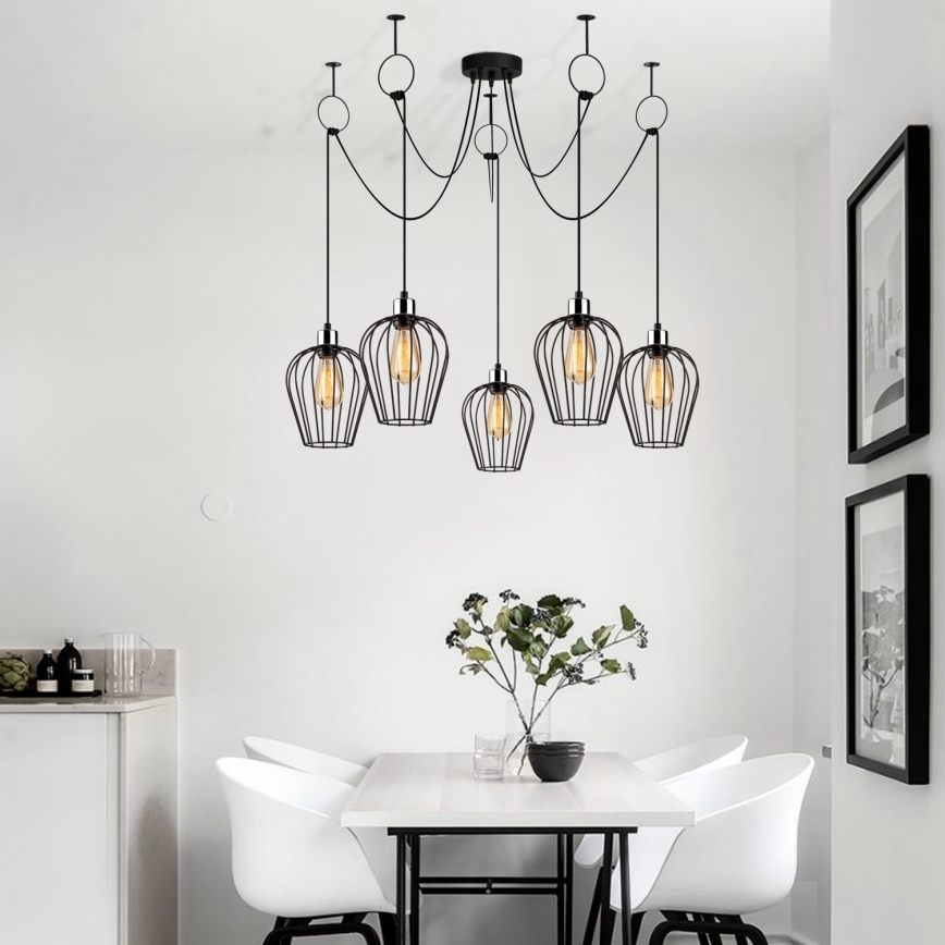 Chandelier on a string TEL 5xE27/40W/230V spider