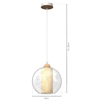 Chandelier on a string TELA 1xE27/60W/230V d. 25 cm