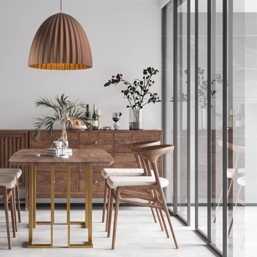 Chandelier on a string TELMA 1xE27/60W/230V d. 50 cm brown/gold