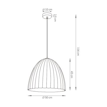 Chandelier on a string TELMA 1xE27/60W/230V d. 50 cm brown/gold