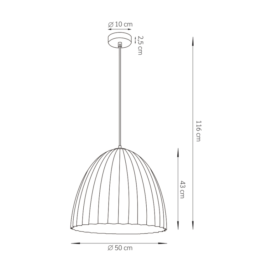 Chandelier on a string TELMA 1xE27/60W/230V d. 50 cm brown/gold