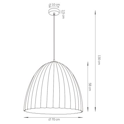Chandelier on a string TELMA 1xE27/60W/230V d. 70 cm brown/gold