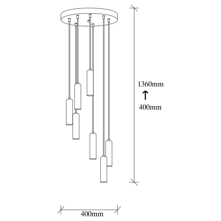 Chandelier on a string TEMPO 7xE27/40W/230V